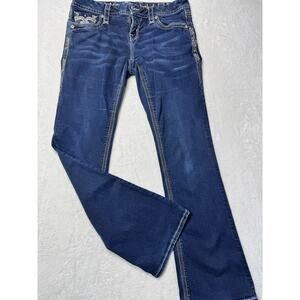 Rock Revival Yui Easy Boot Blue Denim Jeans Waist Womrms SZ 32-34” (28 On Label